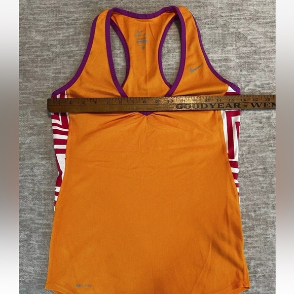 Nike Dri Fit V NECK running Racerback Tank Top Shirt Pink Orange Women’s Small - Picture 7 of 9